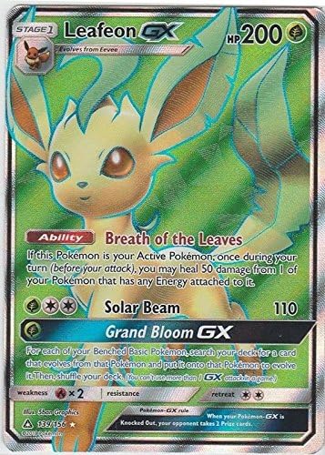 Pokemon, S&amp;M5, Ultra Prism - Leafeon 139/156, Ultra Rare, New, Mint, Full Art