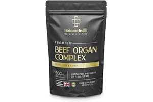 BOLMAN HEALTH Beef Organ Complex | Liver, Kidney & Heart Organ Capsules | Advanced Formula | 100% Grassfed | 60 Capsules | Non-GMO | Made in The UK | Organic