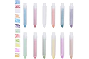 FakeFace Lot de 12 marqueurs à craie colorée lavables sans poussière avec pointe de 1,0 mm pour tableau blanc, tableau noir, dessin, écriture