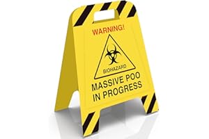 BESTAFIESTA Funny Secret Santa Gift For Him Joke Stocking Filler For Dad Christmas Xmas Gift Ideas Wet Floor Sign Massive Poo In Progress Toilet Humour Present Boyfriend Husband Brother