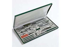 LUNIZ Drawing Compass 23 Piece Compass Set Math Geometry Tool Set with Lead Refill Protractor, Multifunctional for School Home and Office Tools Drafting Tools