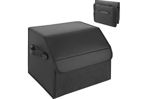 Veftsvy Contenitore per Bagagliaio Auto, Borsa Porta Attrezzi Veicoli, Borsa del Bagagliaio, Organizer per Auto Pieghevole, Organizer da Campeggio Impermeabile con Coperchio, in pelle