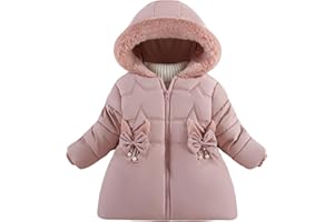Happy Cherry Manteau d'hiver à Capuche Enfant Fille 1-6 Ans Doudoune Princesse Epais Fille Veste Matelassée Chaud Petit Fille