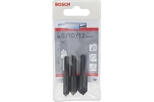 Bosch 3x Set di Svasatori Conici (Legno, Materiali Plastici, Metalli non Ferrosi, 90°, Ø 8/10/12 mm, Accessori per Trapani)