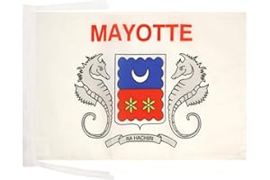 AZ FLAG - Drapeau Mayotte - 45x30 cm - Pavillon Mahorais - France 100% Polyester Avec Deux Cordelettes - 20g