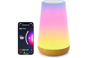 Auxmir Lampada da Comodino Smart, Lampada da Tavolo Compatibile con Apple Homekit, Alexa e Google Home, Luce Notturna Wifi Vocale e Touch, LED Dimmerabile 256 Colori RGB, Lampada Comodino Intelligente