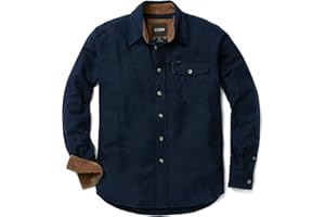 CQR Men's All Cotton Flannel Shirt, Long Sleeve Casual Button Up Plaid Shirt, Brushed Soft Outdoor Shirts