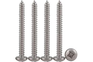 Drenky Viti Legno, Viti Autoperforanti In 304 Acciaio Inossidabile 100 pezzi M4 x 30mm Vite Testa Tonda Bombato a Croce Phillips Filettatura Intera