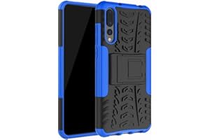 Yiakeng Funda Huawei P20 Pro Carcasa, Silicona a Prueba de Choques Soltar Protector con Kickstand Case para Huawei P20 Pro (Azul)