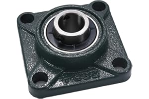 Othmro Lot de 2 Roulement à Coussin à Bride, UCF204, Diamètre d'alésage de 20 mm, en Acier et Serrure à Vis en Fonte, Auto-Alignant, pour le Montage sur des Surfaces Verticales à l'axe de l'arbre