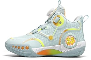 MEIJU Mateju Basketball Schuhe, Drehknopf Freizeit Basketballschuhe für Kinder, Outdoor Basketballschuhe, High Top Sportschuhe, Atmungsaktive Sneaker, Anti-Rutsch Turnschuhe