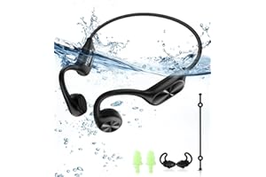 WalkerFit Casque Conduction Osseuse Bluetooth 5.4 Étanche IPX8 avec MP3 Intégré 32Go, Écouteur Sport sans Fil Open Ear Léger pour Natation, Course à Pied, Cyclisme, Sport