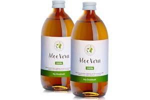 ‎MOTHER EARTH PRODUCTS Mother Earth Products | 100% Bio Aloe Vera Direktsaft ohne Zusätze | Reines inneres Gel des Aloe Vera Blattes zum trinken | 1200mg/l Aloverose | 2 x 500ml