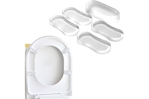MNYXIS 5 Pcs Amortiguadores Para Asiento De Wc, Asiento Inodoro, Topes Para Tapa De Inodoro, Bisagras Tapa Wc, Amortiguador Tapa Wc, Gomas Autoadhesivas,Repuestos Para Tapa De Wc, Reduce Ruido, Blanco