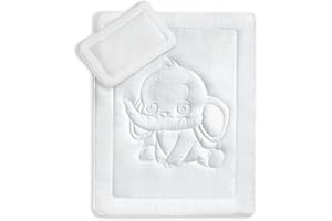 ‎KIGATEX KiGATEX Oeko-Tex Kinder Bettdecken Set mit süßer Elefantensteppung 40x60 + 100x135 cm Kochfest 95° C