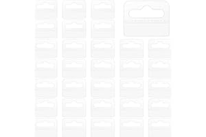 Teaaha Lot de 200 crochets de suspension transparents auto-adhésifs avec trous fendus - Languettes de suspension transparentes - Pour articles de vente, magasin, vente au détail (4,5 x 3,5 cm)