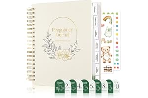 AISBUGUR Pregnancy Journal Memory Book for First Time Moms, Keepsake Pregnancy Diary with 146 Pages Linen, Beautiful Must Have Gift to Track Milestones for Expecting Mothers