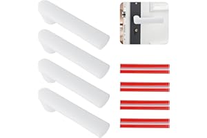 UFURMATE Lot de 4 housses de poignée de porte en silicone antistatiques pour poignées de porte carrées et plates (blanc transparent)