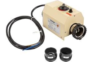 VEVOR Chauffe-Piscine Thermostat 50 mm en Acier 220-240V 2kW, Électrique Thermostat Piscine Chauffage Électrique Piscine 20℃- 40℃, Thermostat Piscine Phase Unique 14A