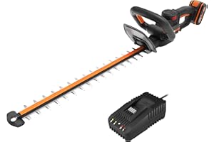 WORX Taille-Haies sans Fil 20V WG263E, Lame Double Action 56 cm, écartement 27 mm, Moteur Brushless, Léger et Ergonomique, foureau de Protection, Livré avec Une Batterie 4Ah et Chargeur Rapide