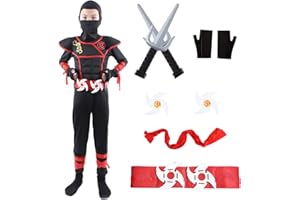 Wizland Ninja Vestito Fancy Ninja Costume Ragazzo Ninja Costume per Bambini Costume Halloween Carnevale Costume 3-13 anni