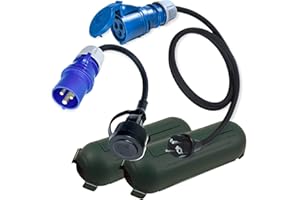 INTUIFLEX Adattatore CEE, spina di alimentazione, per campeggio, barca, camper, giardino, H07RN-F, 3 x 2,5 mm², 230 V, 16 A, adattatore di corrente da 1,5 m e 0,3 m