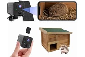 GENERIC Solar WiFi Hedgehog House Camera – Wireless Garden Wildlife Cam with Night Vision, App Control & 32GB SD Card – Solar Powered HD Live View for Hedgehog Houses
