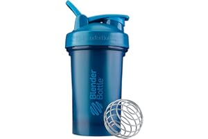 BlenderBottle Classic V2 Shaker Bottle con sfera in acciaio inox, perfetta per frullati proteici, lavabile in lavastoviglie, 680 ml, blu oceano
