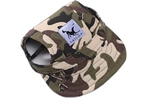 LSGGTIM Hunde Baseballmütze, Outdoor Haustier Baseballmütze Verstellbarer Hundecap mit Ohrlöchern Atmungsaktiv Welpen Hundemütze Kappe Sonnenschutz Sommer Hut für Welpen Hunde Mütze Haustier Cap,S-XL