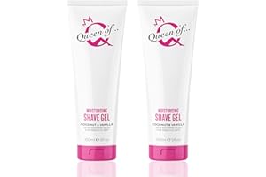 KING OF SHAVES Queen of. Ooh la la! Tubo de gel de afeitado de crema de coco y vainilla para mujer, piel sensual y suave, 150 ml (Twin Pack)