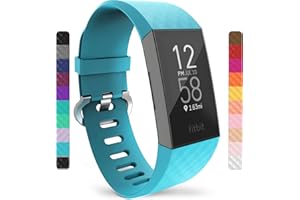 Yousave Accessories Bracelet Compatible pour FitBit Charge 3 / Fitbit Charge 4, Bracelet De Rechange FitBit Charge3 / Fitbit Charge4, Sangle De Sport Remplacement - Disponible en 15 Couleurs