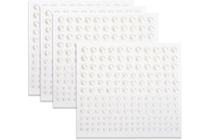 NAYAGOGO 660 PCS Self Adhesive Back Pearl Stickers, Flat Back Face Pearl Mixed Size Back Pearl Sticker Sheets for Beauty Makeup Nail Art Cell Phone DIY Crafts Scrapbooking Embellishment Decor, 3mm/4mm/5mm/ 6mm