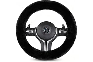 Plysch vinter rattöverdrag, 37–39 cm universellt rattmuff päls, teleskop ratt rattskydd, ventilerande anti-trosa, fluffigt ra
