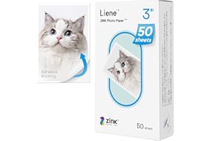Liene Zink Photo Paper 2x3", Premium Printer Paper (50 Sheets) With Adhesive Back, Waterproof, Smudge Proof, Tear Proof, Instant Photo Paper Compatible With 2x3" Photo Printer Scrapbook