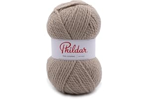 Phildar - Pelote de Laine Phil LOOPING - Laine à Tricoter - 20% Laine,80% Acrylique - Aiguille n°6 - Couleur Lin