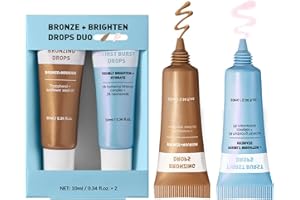 HERBINSOLS Bronzing Drops & Thirst Burst Drops Duo - Nourish Cream Bronzer Drop - Brighten Thirst Burst Hydration drops - Sunless Tanning For Sunkissed Glow - With Hyaluronic Acid & 5% Niacinamide
