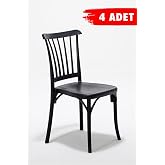 MOBETTO 4 Adet Violet Siyah Sandalye/Balkon-Bah&ccedil;e-Mutfak