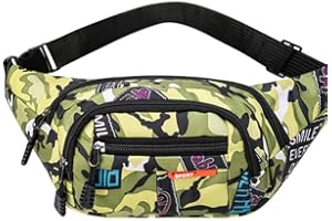 RMEET Torba na ramię, moro, na pasek, nerka, saszetka, nylonowa, na pieniądze, dla mężczyzn, chłopców, do biegania, na wędrówki, w podróż, do sportu, 30 x 10 cm, NIEBIESKI, L