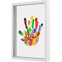 Souvenir Familial Acrylique Couleurs Kit Empreinte Main Famille NEOWS - 4 Membres - Acrylique Et Bois - 6 Couleurs Non Toxiques Décoration Familiale Unique