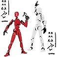 2 Pcs (Assembled) T13 Action Figures Multi-Jointed Movable Robot Lucky 13 Action Figures 3D Printed Mannequin includes Hand Movements and Weapons Home Desktop Decorations Gifts for Game Lovers