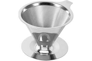 Mavis Laven Filtr do kawy, zaparzacz do kawy ze stali nierdzewnej, dwuwarstwowy, siatkowy, stojak na kubek do domu, biura, restauracji