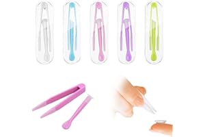 HONGOEN Kontaktlinsen Einsetzhilfe,5 Stück Kontaktlinsen Pinzetten,Kontaktlinsen Hilfe zum Einsetzen,Kontaktlinsen Entferner Weiche Linsen, Kontaktlinsen Sauger,Kontaktlinsen Einsetzhilfe Weiche Linsen