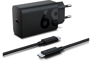 Lenovo Cargador de Pared USB-C de 68 W para Tablets (Carga Rápida, Protección contra Sobrecarga, Sobrevoltaje y Cortocircuitos), Incluye Cable USB-C de 1.5 m - Negro