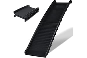 LILIIN Hunderampe Faltbare Kunststoff Hundetreppe Hundeautorampe Anti-Rutsch Haustiere Kofferraumrampe bis 90 kg, 156x40cm, leicht Stabil, rutschfest Hunde-Treppe, Schwarz