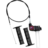 MIPIACE Throttle Grip Cable Set with 1.2 m Motorcycle Throttle Cable and 2 Throttle Grip 7/8 '' 22 mm Set Motorcycle Throttle
