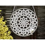 Ø 25 cm Fensterbild Fensterdeko gehäkelt weiß