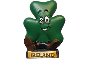 THOMAS BENACCI Ireland Smiling Green Shamrock Fridge Magnet - for Fans of Dublin, Riverdance, Blarney Stone and Castle, Kilkenny, Galway/Emerald Isle Souvenir