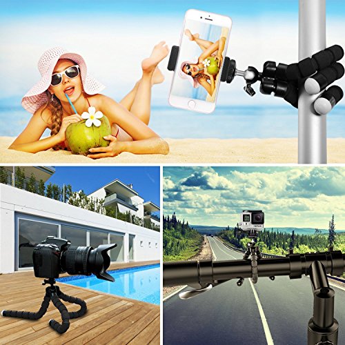 Handy Stativ, Stativ Flexibel, Leichtes Stativ, Gopro Stativ mit Bluetooth Fernbedienung, Telefonhalterung Accessory, Gopro Accessory fÃ¼r iPhone 6S, 6 Plus, 7S, 7 Plus, Samsung Galaxy S7, S8,Nikon D5300, EOS 1300D