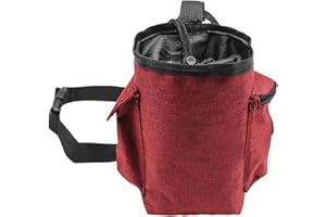 CRETVESTSAR Adjustable Chalk Bag Bucket Magnesium Chalk Bag Climbing Chalk Bag For Rock Climbing Gymnastics Weightlifting Powerlifting Crossfit Calisthenics Cycling Dancing Parkour Freerunning (Wine red)
