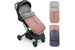 Sacco Passeggino Invernale Universale Interbaby | Copri Passeggino Universale Morbida | Sacco Termico per Ovetto Rimovibile, Doppia Apertura, Facile da Lavare, Materiali Anallergici, Rosa